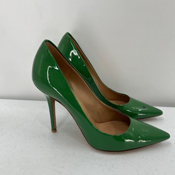 Ferragamo 8 Green Patent Leather Pointed Pumps - Picture 13 of 16